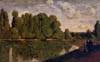 The Rhone - Three Women on the Riverbank Seated on a Tree Tr